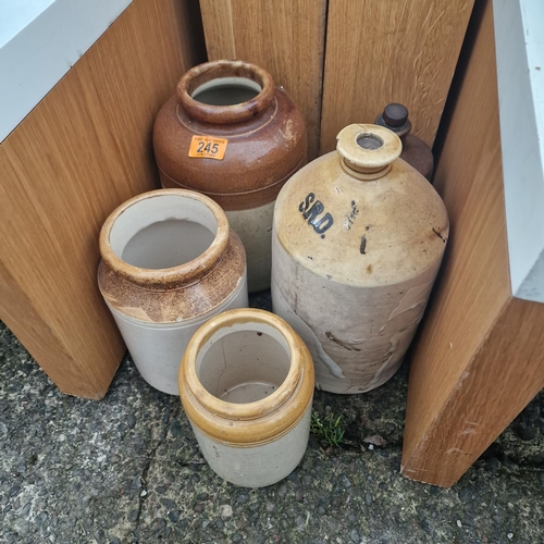 245 - Lot Of 5 Pottery Jars