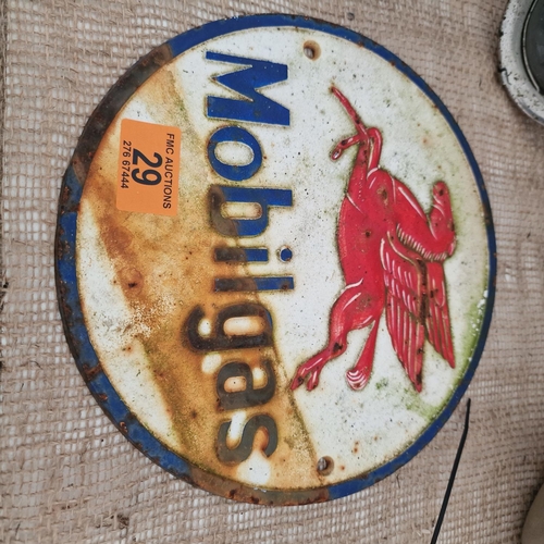 29 - Mobil Gas Cast Iron Sign