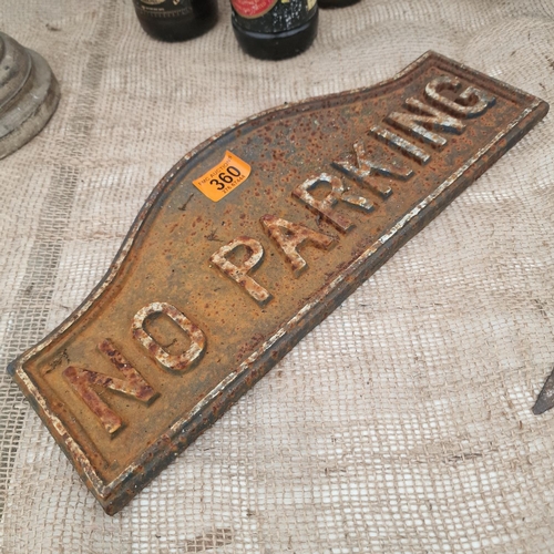 360 - Cast Iron 'No Parking' Sign