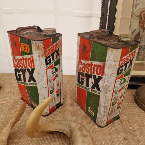 371 - Pair Of Castrol GTX Oil Cans