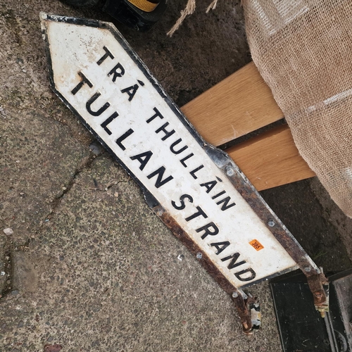 395 - Old Cast Iron Sign 'Tullan Strand'