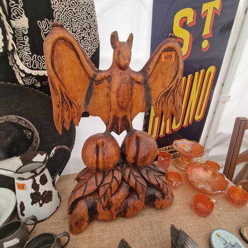 409 - Very Unusual Wooden Bat Carving