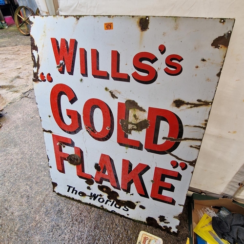 479 - Wills Gold Flake Enamel Sign 3ft 10