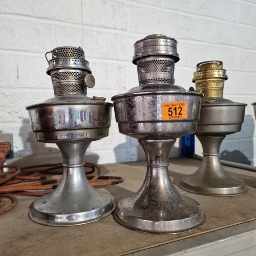 512 - Pair Of Old Oil Lamp Bases