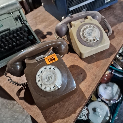 598 - Pair Of Old Telephones