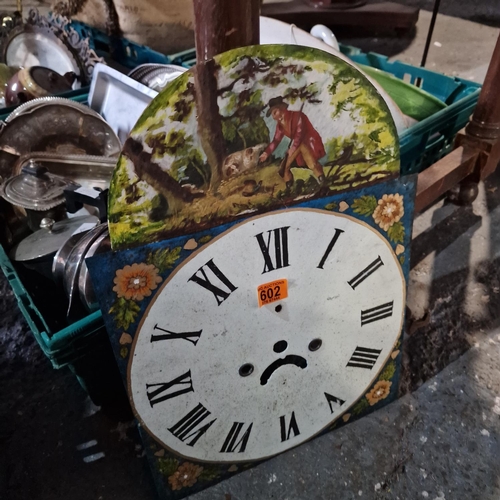 602 - Hand Painted Grandfather Clock Face