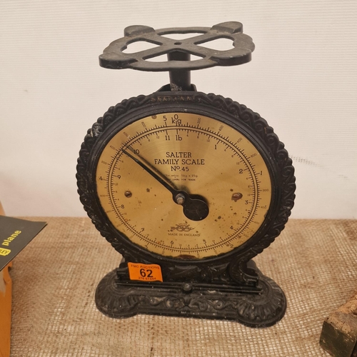 62 - Old Set Of Salter Scales With Brass Face