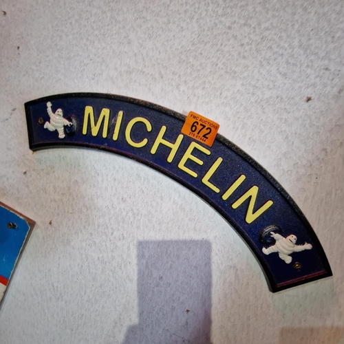 672 - Cast Iron Michelin Sign