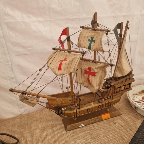 7 - A Model Of The Santa Maria 1492 Ship