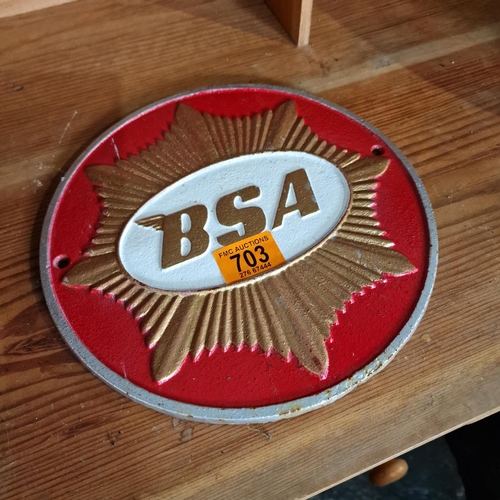 703 - BSA Cast Iron Sign