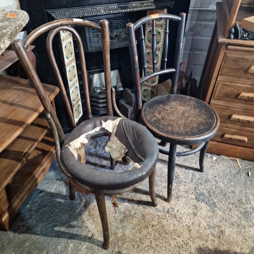 718 - Pair Of Bentwood Style Chairs