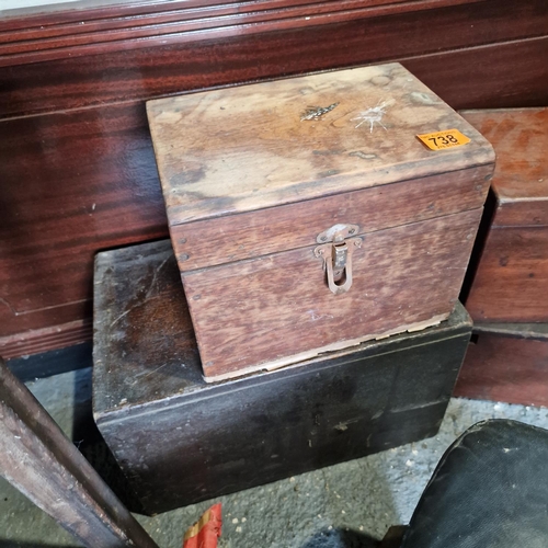 738 - 2 Old Wooden Boxes