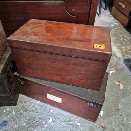 739 - 2 Old Wooden Boxes