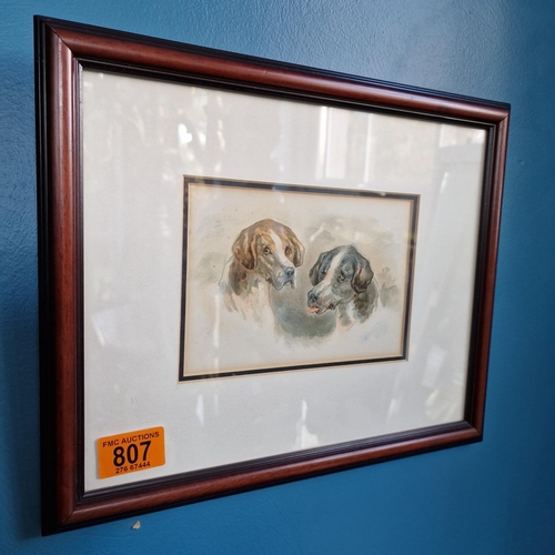 807 - Framed Dog Print Dated 1884