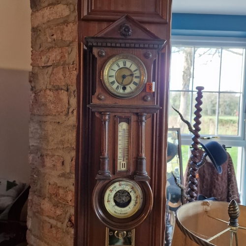 818 - A Very Good Wurttemberg Clock/Barometer With Enamel Face