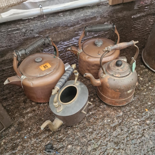 85 - Lot Of 4 Copper Electric Kettles