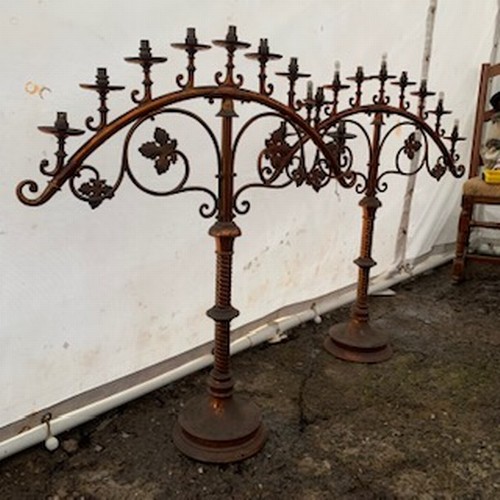 479A - A Beautiful Pair Of Large Bronze Church Candelabras