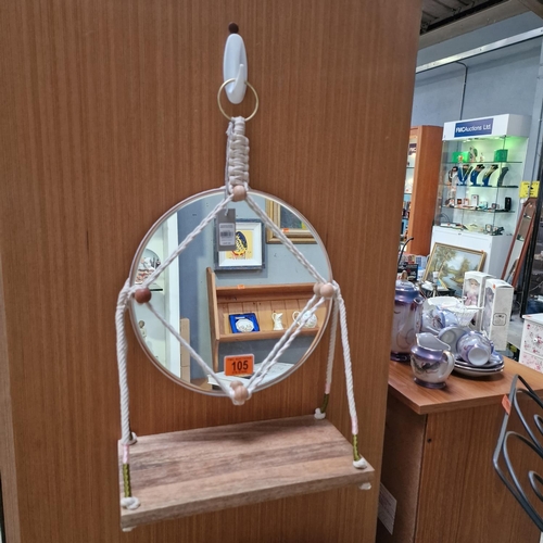 105 - Unusual Mirror With Shelf