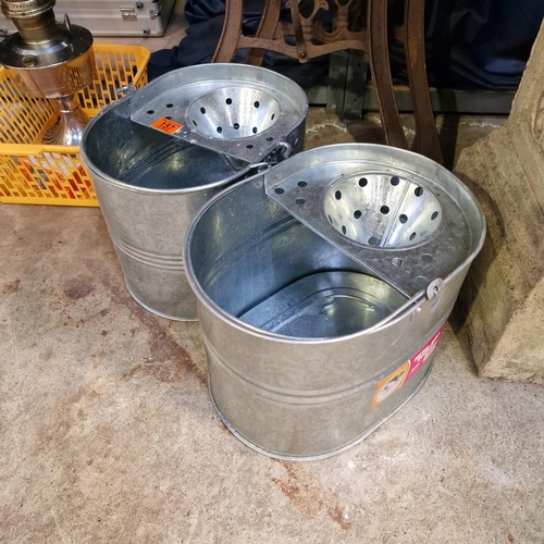 157 - 2 Metal  Mop Buckets