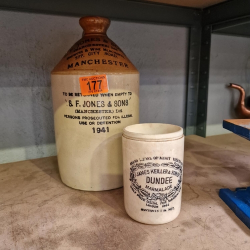 177 - Stoneware Jar & Marmalade Jar