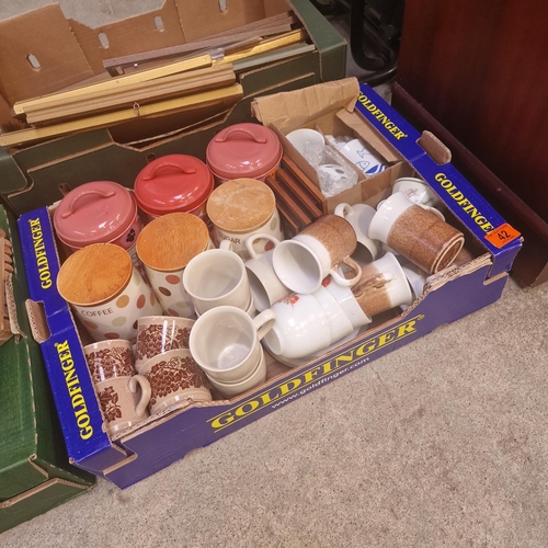 42 - Assorted Box Lot Inc Mugs/Cannisters