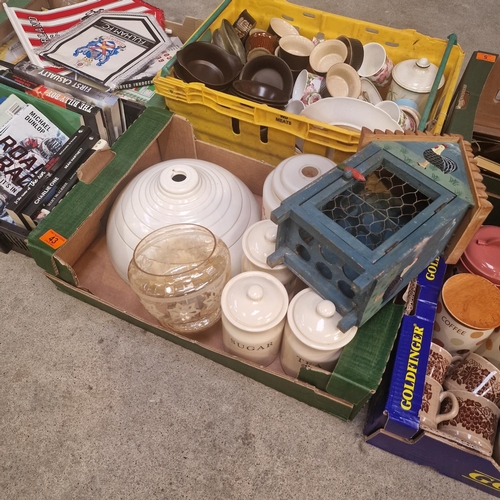 43 - Box Lot Inc Cannisters & Lampshade