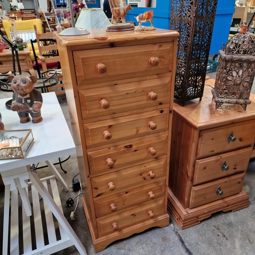 60 - Pine 7 Drawer Chest