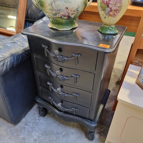 80 - Black Bedside Cabinet