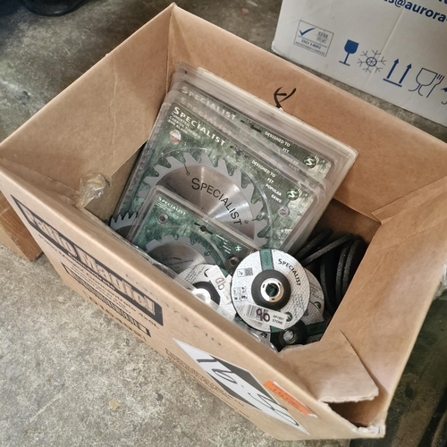 1406 - Box Of New Saw Blades & Grinding Discs