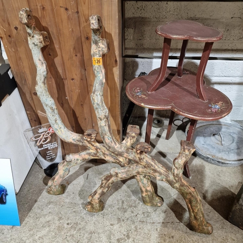 126 - An Unusual Pair Of Cast Iron Tree Stump Seat Ends