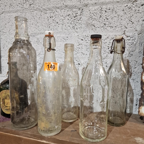 140 - Lot Of 4 Old Mineral Bottles To Inc Belfast Bottle