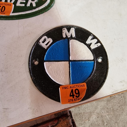 49 - Cast BMW Sign