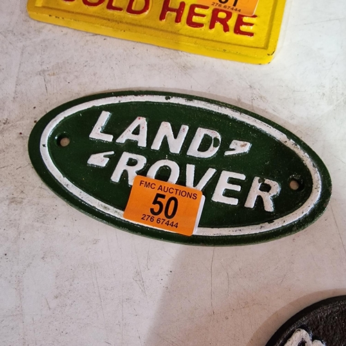 50 - Cast Landrover Sign
