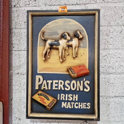 62 - Pattersons Irish Matches Wooden Wall Plaque