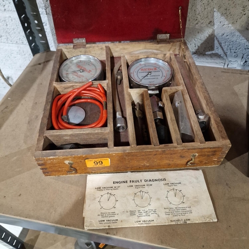 99 - Redex Pressure Tester Kit Complete In Original Wooden Box