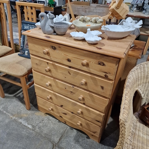 104 - 5 Drawer Pine Chest