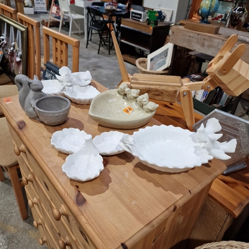 105 - Shelf Lot Of Serving Dishes