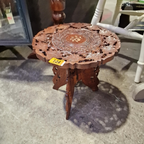 134 - Small Carved Foldable Table