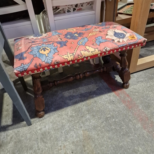 146 - An Edwardian Foot Stool With Splayed Legs