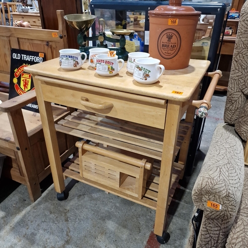 167 - Butchers Block With Pull Out Board & Knife Holder