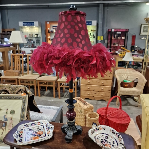 177 - Lovely Decorative Feathered Table Lamp