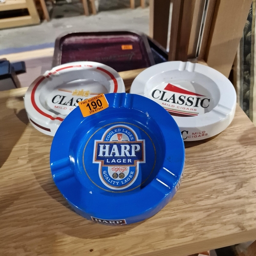 190 - Harp & Classis Mild Cigars Ashtray