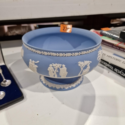 236 - Wedgewood Blue Jasperware Footed Bowl