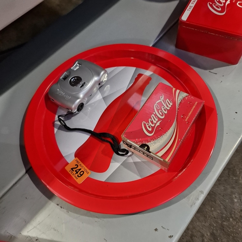 249 - Coca Cola Tray & Camera