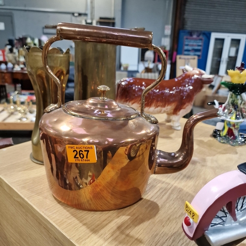 267 - Copper & Brass Kettle