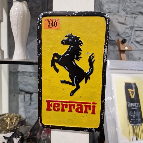 340 - Cast Alloy Ferrari Sign