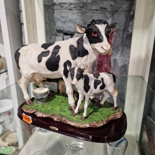 342 - Juliana Collection 'Cow & Calf' On Plinth