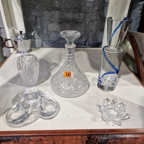 343 - Lovely Crystal Decanter & Other Items