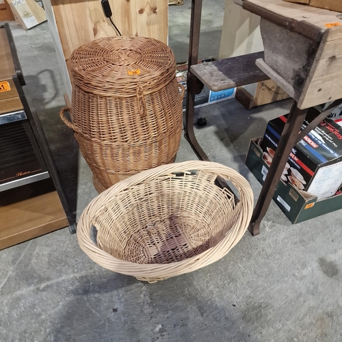 39 - Wicker Laundry Basket & Other Basket