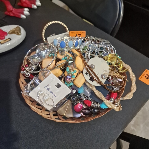 47 - Basket Lot Of Costume Jewellery